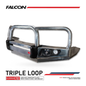 Navara D40 2005-2010 707-01A Alloy Falcon Bull Bar Triple Loops Package (LED Foglight)