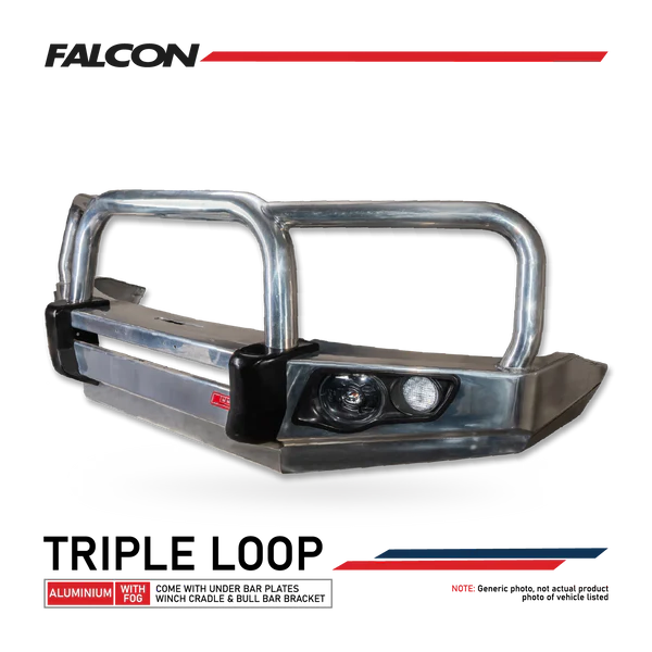 Navara D40 2005-2010 707-01A Alloy Falcon Bull Bar Triple Loops Package (No Foglight) 6