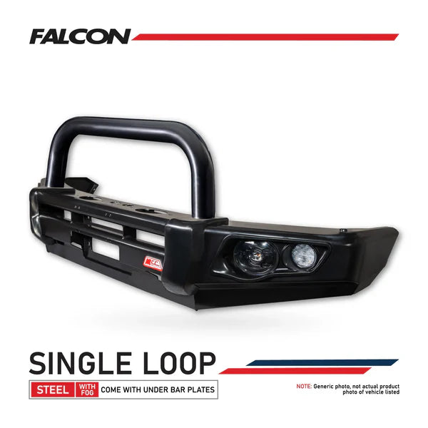 Navara D40 2011-2015 707-01 Falcon Bull Bar Single Black Loops Package (No Foglight) 3