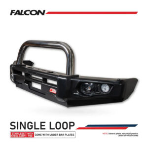 Navara D40 2005-2010 707-01 Falcon Bull Bar Single Stainless Loops Package (LED Foglight)