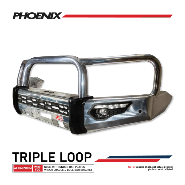 Triton MQ 2015-2019 808-01A Alloy Phoenix Bull Bar Triple Loops Package 1