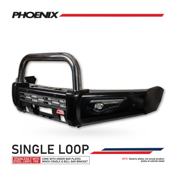 Triton MQ 2015-2019 808-01 Phoenix Bull Bar Single Stainless Loops Package 1