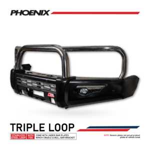 Triton MQ 2015-2019 808-01 Phoenix Bull Bar Triple Stainless Loops Package