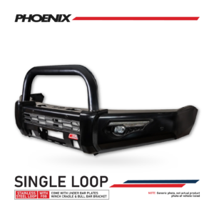 Navara D40 2005-2010 808-01 Phoenix Bull Bar Single Black Loops Package