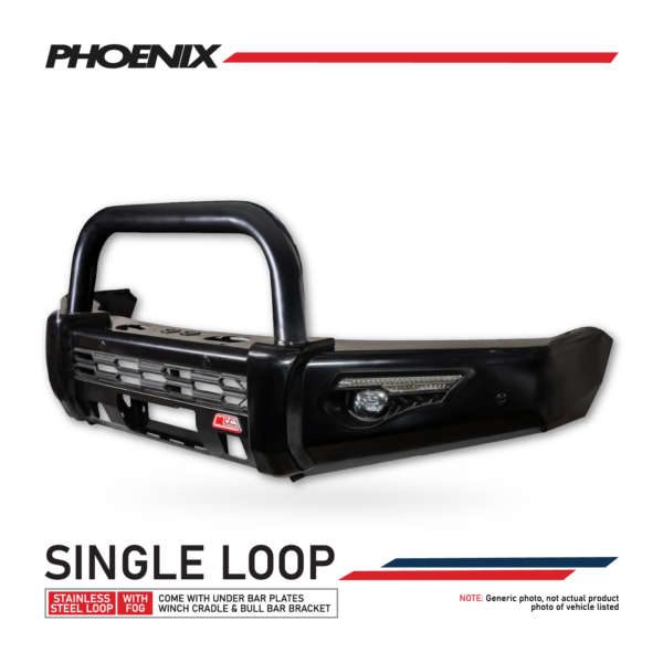 Triton MQ 2015-2019 808-01 Phoenix Bull Bar Single Black Loops Package 5